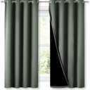 NICETOWN Dark Mallard 100% Blackout Lined Curtains, 2 Thick Layers Completely Blackout Window Treatment Thermal Insulated Drapes for Kitchen/Bedroom (1 Pair, 52" Width x 63" Length Each Panel)
