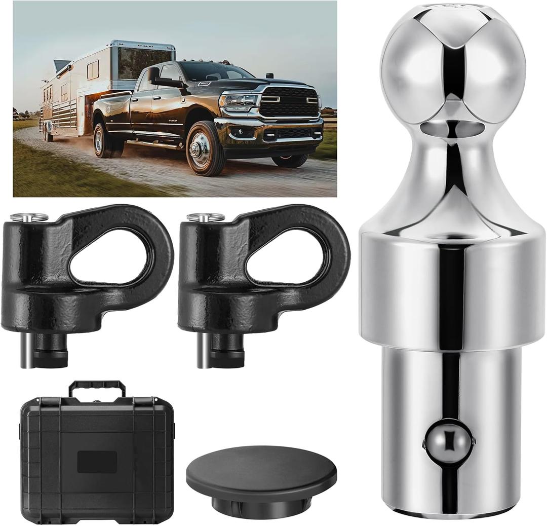 Rengue Gooseneck Hitch60692 Puck System Gooseneck Ball kit 30000 lbs GTW/ 7500 lbs VTW, 2-5/16 Inch Ball Compatible with F250 F350, Silverado 2500 HD 3500 HD, Sierra 2500 HD 3500 HD.