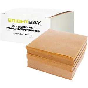 3x3 Inch Parchment Paper Squares - Brown (1000 Sheets), Precut, Naturally Unbleached, Non-stick Single Serving Size for Baking, Cooking, Air Frying, and More
