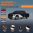 Waterproof Car Cover All-Weather, Heavy-Duty Outdoor Full Exterior Automobiles Snow Cover for Truck 221-228 inch with Sun Visor,Zippered & Storage Bag - Black