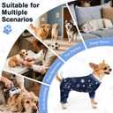 Bienbee Dog Pajamas, 4 Pack Dog Recovery Suit Shedding Suit Cute Soft Puppy Clothes Dogs Pjs Onesies Jammies Adjustable Breathable & Stretchy Clothes for Small Medium Large Dogs Girl Boy Puppy, XS (Dinosaurs,Planets,Blue,Light Gray)