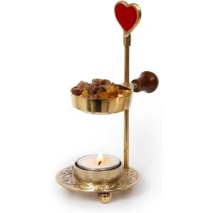 Heart-Shaped Incense Burner for Charcoal & Candles  Romantic Red Resin Holder for Home Fragrance, Aromatherapy & Gifts  Adjustable Design for Meditation & Spiritual Dcor (Gold)