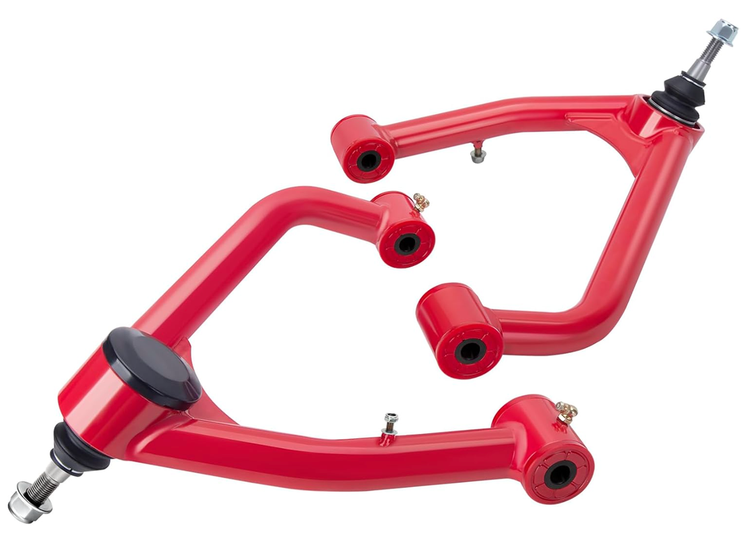 Upper Control Arm for 2007-2018 Silverado Sierra 1500, 2-4" Lift Front Control Arm for Chevy Tahoe Suburban GMC Yukon, Red Suspension Control Arms with Adjuatable Ball Joint Replace OEM Arms