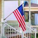 WDGG Embroidered American Flag 28 x 44 on Stick - Sewn Stripes Applique - 4th of July Patriotic Double Sided US Flag for Outdoor (Pole Not Included)