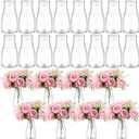 Mumufy 24 Pcs Plastic Bud Vases Bulk Small Clear Container for Flowers Height Shatterproof Crystal Bud Vase for Centerpieces Wedding Home Table Decorations Formal Dinners(3.15 x 5.91 Inch)