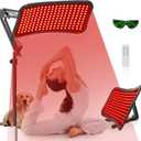 Red Light Therapy for Face Body, Advanced 2-in-1 Red Light Therapy Lamp with Desktop Stand, Tri-Wavelength 660nm, 850nm, 940nm Infrared Light Panel with Timer for Skin Care, Full Body Pain Relief