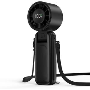 4 in 1 Portable Handheld Turbo Fan, 9000RPM High-Speed Mini, 180 Foldable, 1-100 Speeds, Up to 15H Use, 5000mAh Battery, Powerful Personal Cooling, Hand Held Fan for Travel, Indoor & Outdoor