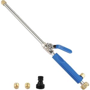 Jet Nozzle Pressure Washer Hose Attachment - Power Washer Wand for Garden, Gutter, Window, and Car Cleaning (Blue)