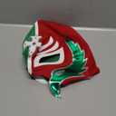 Three Mask | Genuine Mexican Luchador Mask (Pro-Fit Adult Size) | Authentic Lucha Libre Wrestling Mask | Made in Mexico | Green & Red