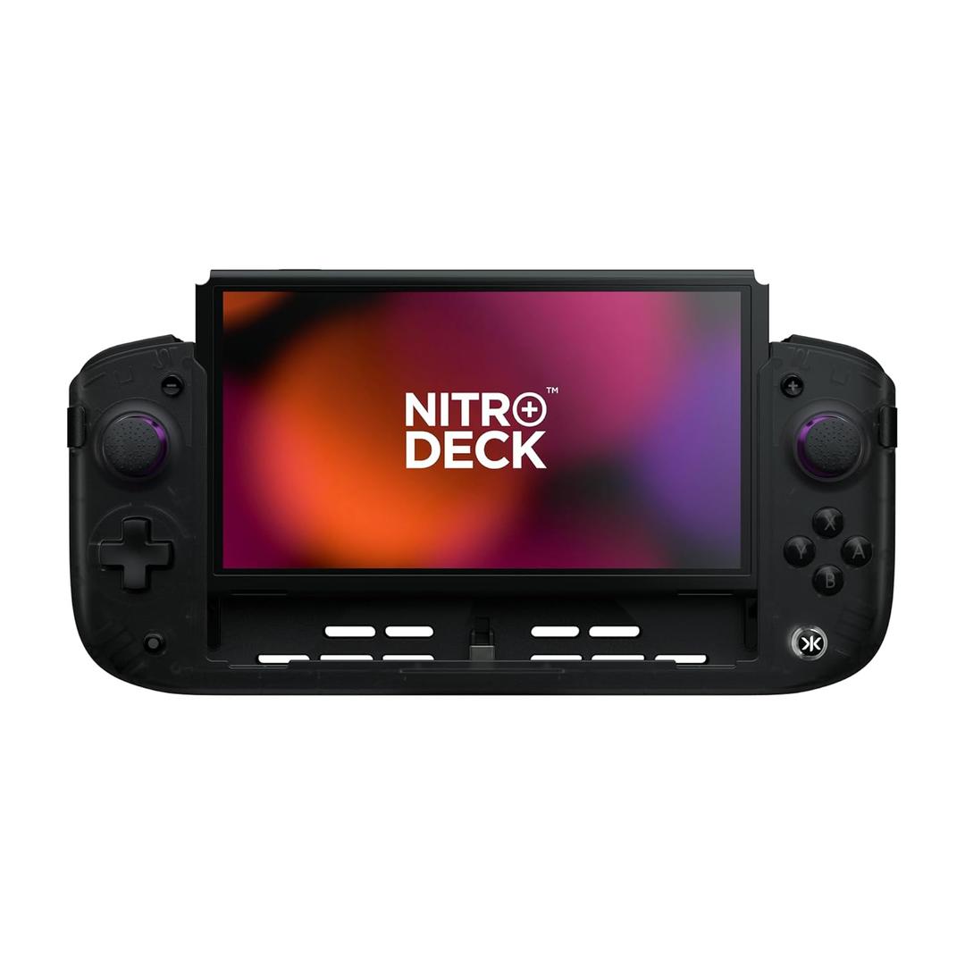 CRKD Nitro Deck+ Handheld Pro Controller for Nintendo Switch & OLED Model - TV Dockable - Programmable Sidekicks & Back Buttons - True Collection System (Clear Black Edition)