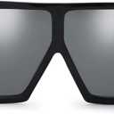 The Fresh Large Oversized Fashion Square Flat Top Sunglasses - Exquisite Packaging (Black)