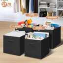STORAGE MANIAC Storage Cubes, 13 Inch Collapsible Storage Bins with Handles, 4 Pack Fabric Foldable Bins for Organization, Durable Storage Bins for Closet, Shelves, Offices, Toys, 4-Pack Black