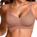 OEAK Womens Wireless Jelly Bras Comfortable Push Up Bra No Underwire Gel Bra Full Support Lift Everyday Seamless Tshirt Bras, 3XL