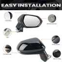 Right Passenger Side Mirror Compatible with Toyota Corolla 2020 2021 2022 2023 2024 Power Glass Manual Folding Turn Signal Indicator Blind Spot Detection Heated 7 Pins Black
