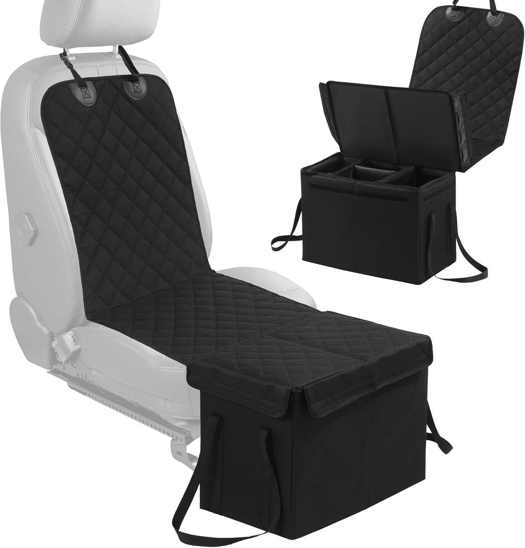 HOMBYS Back Seat Extender for Dogs,Dog Car Seat Cover with Storage Car Organizer,Dog Car Seat Extender with Storage for Front or Back Seat,Waterproof Scratch Proof Cover for Cars Trucks and SUVs,Small (Small(27.5"x19"x22"))