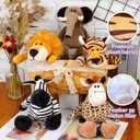 5 Pieces Safari Stuffed Animals Toy Set Includes Lions Tigers Elephants Zebras and Giraffes 11.8 Inch Wild Animals Soft Realistic Jungle Toys