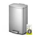 EKO Madison Matte Stainless 50 Liter/13.2 Gallon Step Trash Can w/Inner Liner - Fingerprint Resistant Finish