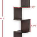 Danya B XF11035BH Large Decorative 5-Tier Corner Floating Wall Mount Display Shelving Unit - Beech Veneer