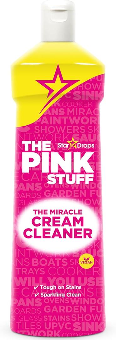 Stardrops The Pink Stuff Miracle Cream Cleaner  Multi-Purpose Liquid Cleaner for Kitchens, Bathrooms & More  Removes Grease, Grime & Limescale  Tough on Stains, Gentle on Surfaces  500ml (16.9 Ounce (Pack of 1))