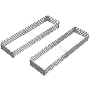6X2X1FT-2P Galvanized Raised Garden Beds Outdoor,Planter Raised Beds for Gardening, Vegetables, Flowers,Large Metal Garden Box,Deep Plant Flower pots Outdoor.