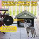 Dreyoo Outdoor Cat Feeding Station for Food & Water, Weatherproof Outdoor Kitty Dining Room Cat Shelter for Stray, Feral Cats and Community Cats, 13d x 17w x 15.5'h (1 Pack,Dark Green)
