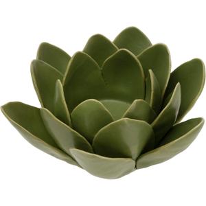 Boston International Stoneware Tealight Holder Decorations for Home Spa Meditation, 5.5", Sage Flower