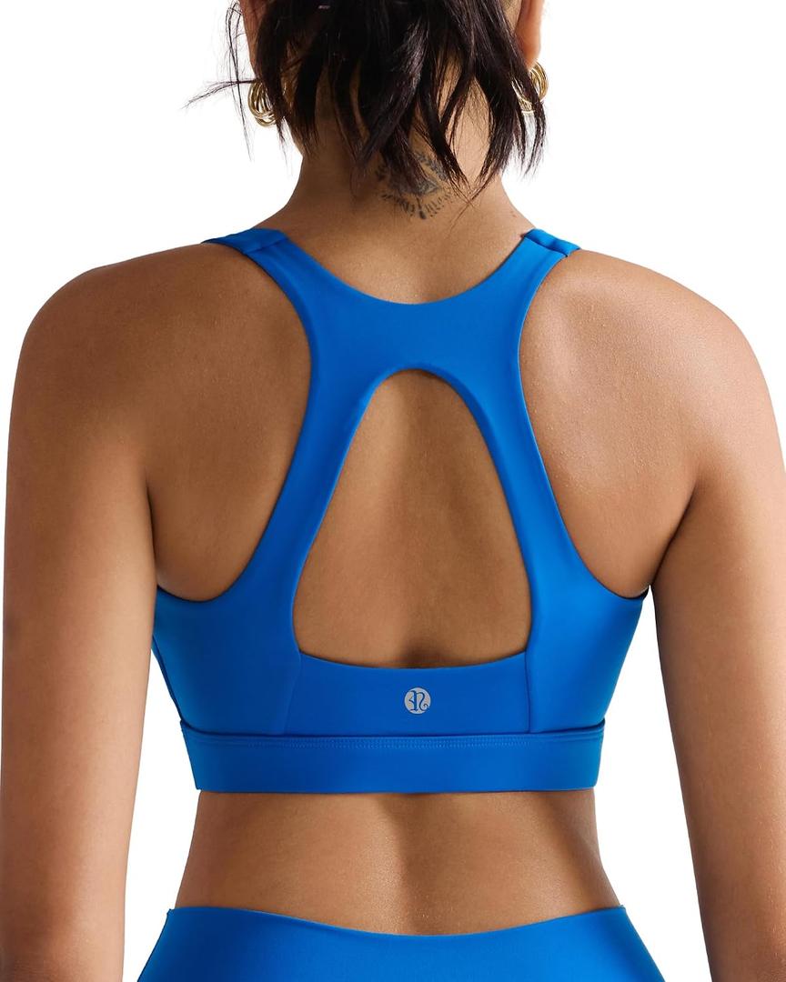 RUNNING GIRL Sports Bras for Women High Support,Racerback Supportive Molded Cup Sports Bra with Sewn in Pads (L)