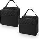 Foldable Car Seat Back Organizer, Large Capacity Hanging Car Backseat Storage Bag with Cup Holders, PU Leather Waterproof Car Trash Bag Can, Car Travel Accessories for Most Vehicles (2)