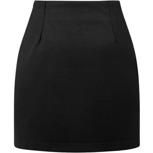 IDEALSANXUN Womens High Waist Plaid Skirt Bodycon Pencil Wool Mini Skirts (Medium, Pure Black)