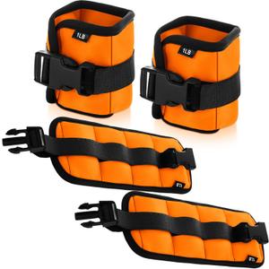 2 Pairs Ankle Wrist Weights for Land or Aquatic Exercise Aqua Cuffs Aqua Aerobics Fitness Bands for Ankle and Wrist Adjustable Weights for Swimming Pool Workout Equipment (1lb)