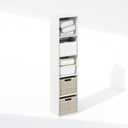 Furinno Reed Closet Organizers and Storage, 5-Tier Closet Organizer, Open Shelf Closet Storage, for Wardrobe, Bedroom, Living Room, White