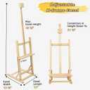 Heavy-Duty H-Frame Tabletop Easel, Adjustable Wood Painting Easel for Canvas Up to 24", Sturdy & Stable Art Easel for Oil Acrylic Watercolor Painting - for Adults, Artists, Beginners, Classrooms, 29x9.5x80cm H-Frame Easel