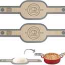 Silicone Bread Sling Dutch Oven Liner, Non-Stick & Easy Clean Reusable Oval Silicone Baking Mat with Long Handles, Easy to Transfer Sourdough - 2 Gray Set