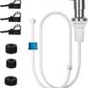 Soap Dispenser for Kitchen Sink Set,Sink Soap Dispenser Pump with 47" Soap Dispenser Extension Tube Kit,Stainless Steel Countertop Soap Dispenser for Kitchen Bathroom (Brushed Nickel)