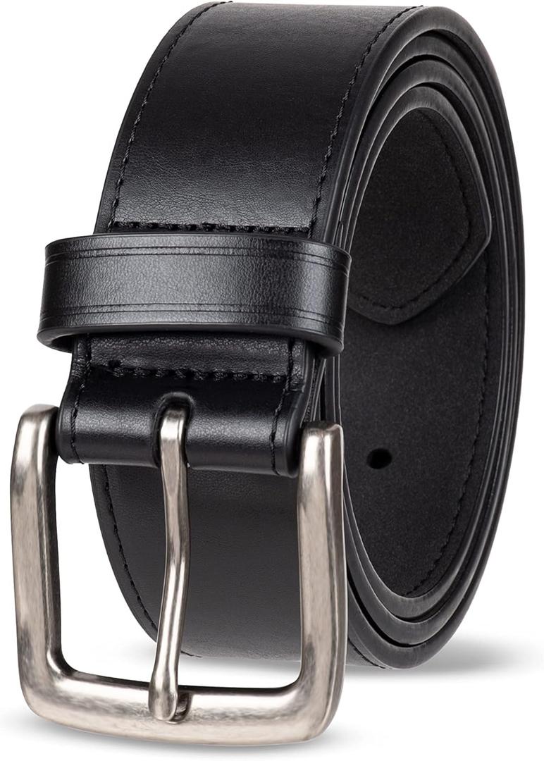 Amazon Essentials Men's Raw Edge Jeans Belt (40, Black)