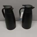 Essenya 2 PCS 68 OZ Thermal Coffee Carafe, Insulated Stainless Steel Coffee Carafe Double Walled Vacuum Thermal Pot Flask with Brushes for Keeping Hot Coffee Tea Home and Office (Black)