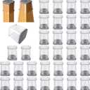 32 Pcs Square Chair Leg Protectors for Hardwood Floors,Felt Furniture Floor Protectors with Silicone Caps, Small Size (Fits Chair Legs with Side Length: 3/4" to 1")