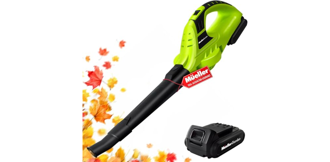 Mueller UltraStorm Cordless Leaf - Snow Blower, 130 MPH, 180 CFM Powerful Motor, Electric Leaf Blower for Lawn Care, Battery Powered Blower for Snow Condition May Vary