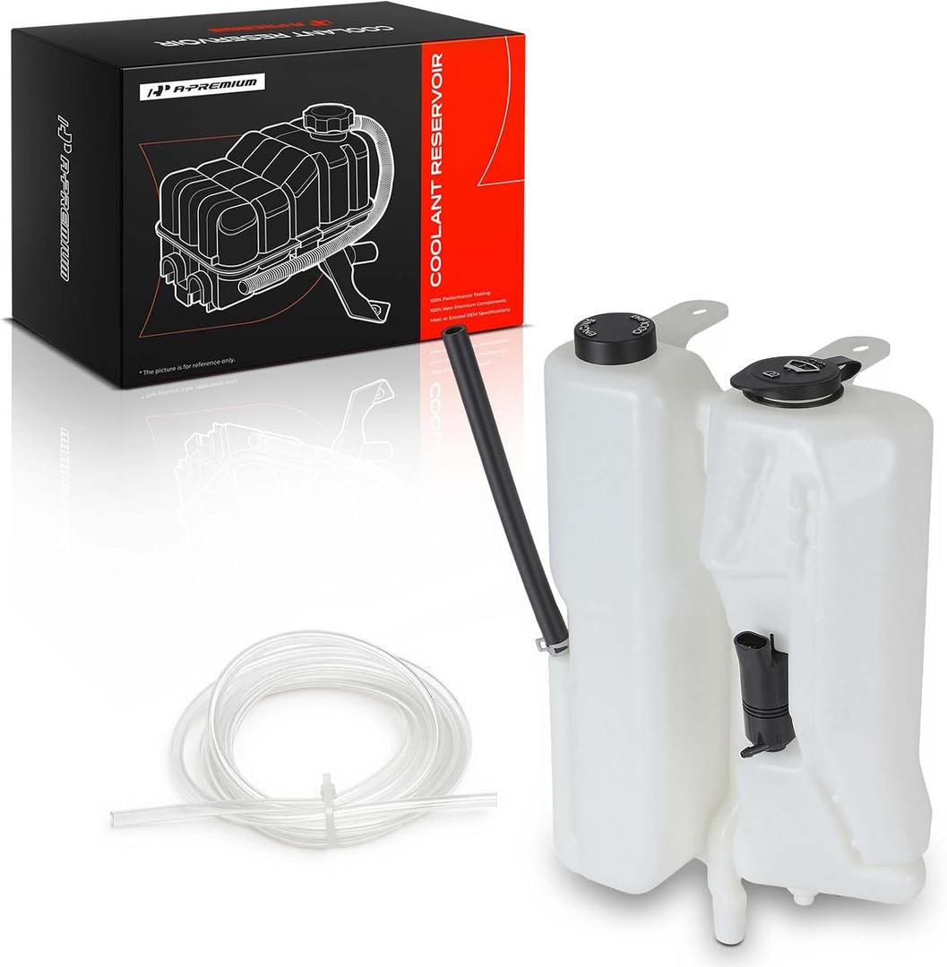 A-Premium Front Coolant and Washer Fluid Reservoir Assembly [with 2 Caps]
Compatible with Chevrolet Chevy Astro & GMC Safari, 1995-2005, V6 4.3L