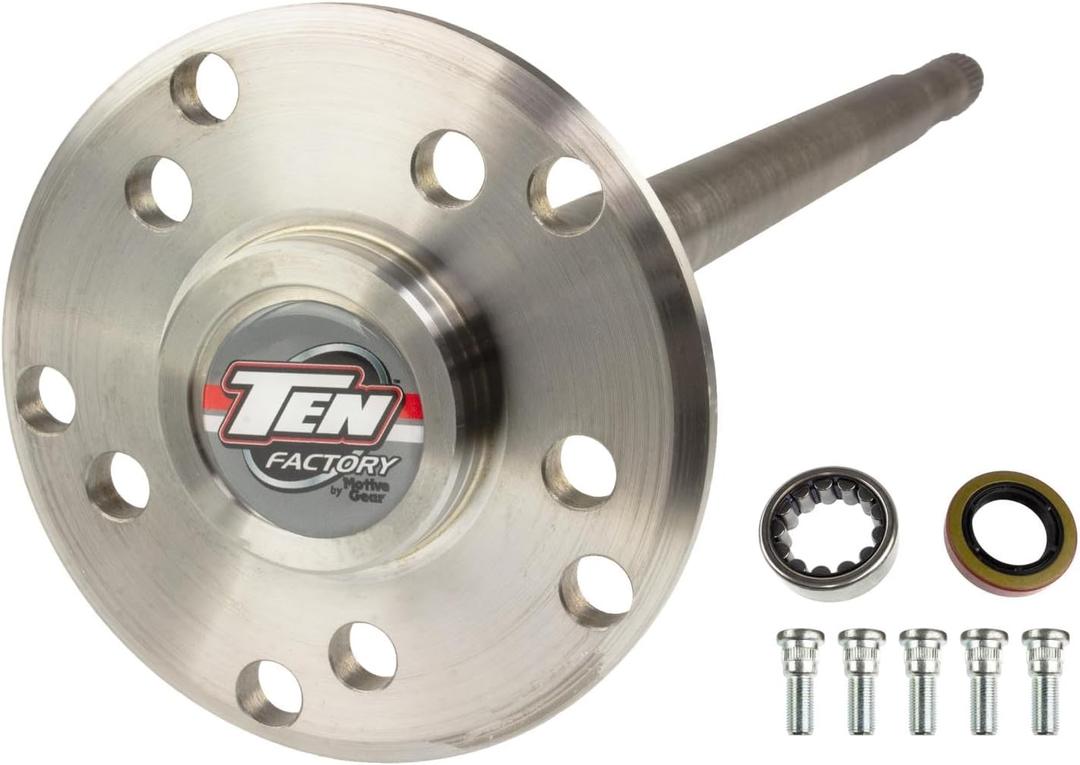 TEN Factory MG31116 Bolt Pattern Spline Drive Axle Shaft Assembly for Chrysler 8.25, 27-Spline, 29.75" Length, 5x4.5 Bolt Pattern Fits Jeep Cherokee XJ Differential, Includes Bearings, Seals & Studs