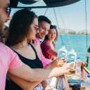 Leak-Proof Empty Mouthwash Bottles Containers for Cruise: 64oz in Total - Reusable - Easy to Pack in Checked Luggage - Includes Spout, Funnel