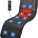 Snailax Massage Mat with Heat, Back Massage Pad for Bed, Chair, 10 Motors Vibrating Massage Mattress Pad with 2 Heating Pads for Back, Full Body Massager