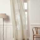 Solino Home Sheer Curtain 108 Inches Long - European Flax 100% Pure Linen Light Natural Window Treatment Panel 52 x 108 Inch - Light Filtering Rod Pocket Curtain for Living Room, Bedroom - 1 Panel