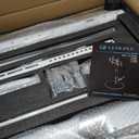 Floor Mobile TV Stand with Power Outlet, Rolling TV Cart for 27-65 Inch OLED LED Monitors, 6 Levels of Height Adjustment, Ambient Lighting on The Bottom Wheels Holds up to 88lbs, 400x400mm (White)