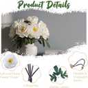 White Premium Silk Artificial Peonies, 2 Bouquets (10 Large 5.12" Heads), 13.78" Tall Fake Floral Arrangements for Wedding Centerpieces, Home Decor & Indoor Vase Display