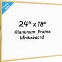 MaxGear Magnetic Dry Erase Board, 24" x 18" Double Sided White Board for Wall, Large Whiteboard with a Black Dry Erase Marker, Gold Aluminum Frame Magnetic Whiteboard for Home, School, Office (24"W x 18"H)