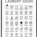Stupell Industries 'Minimal Laundry Guide Chart', Framed Giclee Art, Black, 24 x 30 Inches, Easy to Hang and Sturdy, Made in USA, by Lettered and Lined