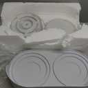 Elevated Slow Feeder Dog Bowls - Ceramic Food and Water Bowl Set with Stand - Raised Pet Dishes for Small and Medium Sized Dogs (White)