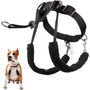 Sporn Original Training Dog Halter Harness, Medium Size No Pull Harness for Dogs with Black Padded Sherpa Sleeves, Breathable Dog Head Halter Harness, Provides to All Medium Breeds