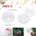 10PCS Clear DIY Christmas Plastic Fillable Ornaments for Crafts Empty Transparent Small Balls to Fill Hanging Decorative for Birthday Valentines Day Wedding DIY